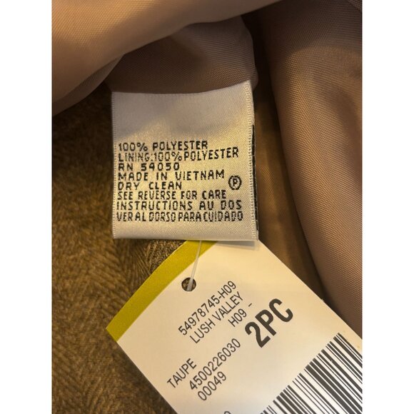 Le Suit Taupe Pant Suit Set Leopard Scarf Womens Size 14 Lush Valley 2 Piece NWT - Picture 10 of 16